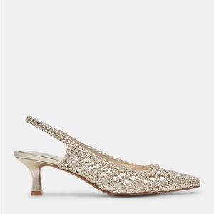 NWT Elegant Gold Slingback Heels